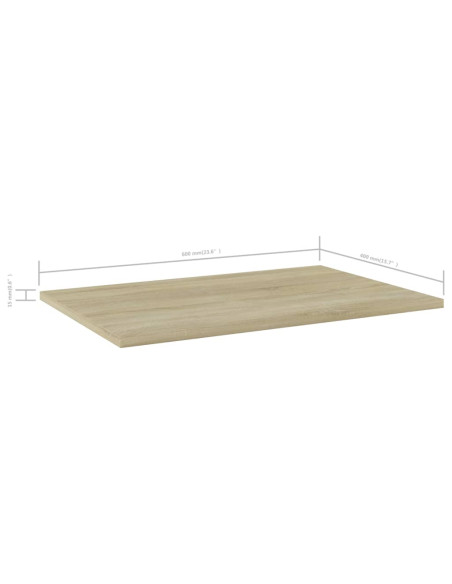 Ripiani per Libreria 8pz Rovere Sonoma 60x40x1,5cm Multistrato
