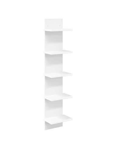 Scaffale da parete Bianco 22 x 15 x 100 cm Legno ingegnerizzato