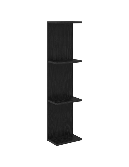Scaffale da parete Rovere Nero 22 x 15 x 100 cm