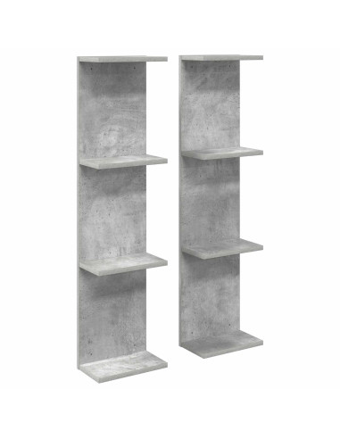 Scaffale da parete 2 pcs Grigio Cemento 22 x 15 x 100 cm