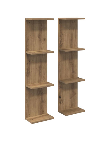 Scaffale da parete 2 pcs Rovere Artigianale 22 x 15 x 100 cm