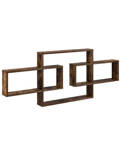 Scaffale da parete Rovere Fumo 130 x 10 x 50 cm