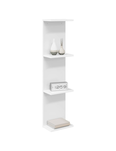 Scaffale da parete Bianco 22 x 15 x 100 cm Legno ingegnerizzato