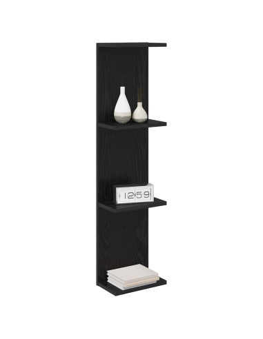 Scaffale da parete Rovere Nero 22 x 15 x 100 cm