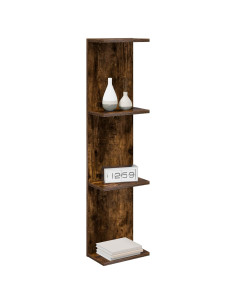 Scaffale da parete 2 pcs Rovere Fumo 22 x 15 x 100 cm 2