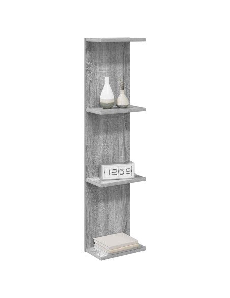 Scaffale da parete Sonoma grigio 22 x 15 x 100 cm