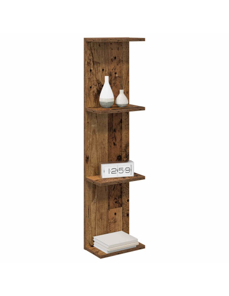 Scaffale da parete 2 pcs Legno antico 22 x 15 x 100 cm