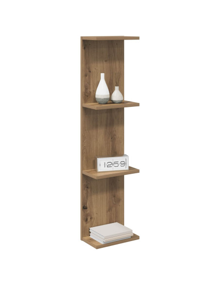 Scaffale da parete 2 pcs Rovere Artigianale 22 x 15 x 100 cm