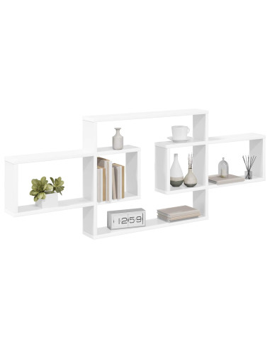 Scaffale da parete Bianco 130 x 10 x 50 cm Legno ingegnerizzato
