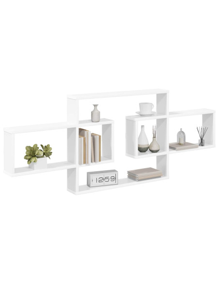 Scaffale da parete Bianco 130 x 10 x 50 cm Legno ingegnerizzato