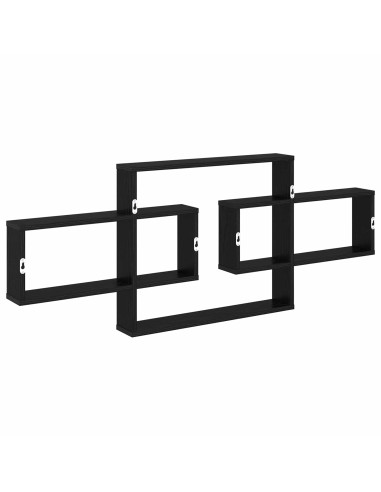 Scaffale da parete Rovere Nero 130 x 10 x 50 cm