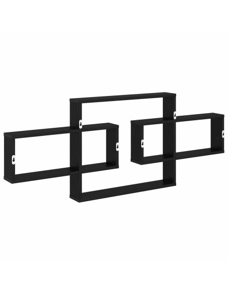 Scaffale da parete Rovere Nero 130 x 10 x 50 cm