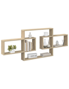 Scaffale da parete Rovere Sonoma 130 x 10 x 50 cm 2