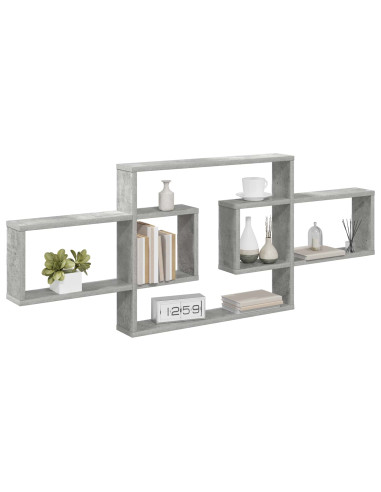 Scaffale da parete Grigio Cemento 130 x 10 x 50 cm
