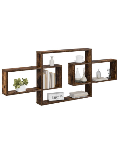 Scaffale da parete Rovere Fumo 130 x 10 x 50 cm