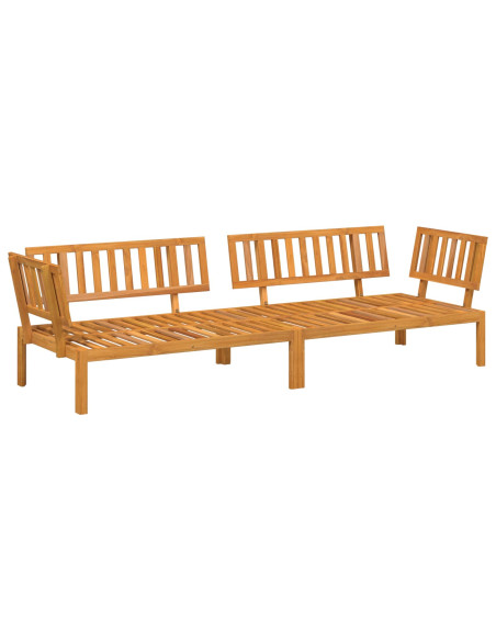 Set di divani con cuscino 2 pcs Beige Legno di Acacia Massello