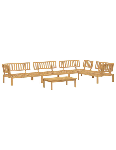 Set di divani con cuscino 5 pcs Beige e Marrone Chiaro
