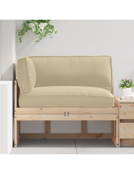 Set di Cuscini per Pallet 3 pcs Beige Tessuto Oxford