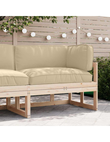 Set di Cuscini per Pallet 3 pcs Beige Tessuto Oxford