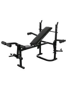 Panca Multifunzione con Bilanciere e Set di Manubri 120 kg