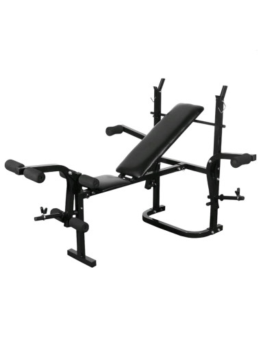 Panca Multifunzione con Bilanciere e Set di Manubri 120 kg