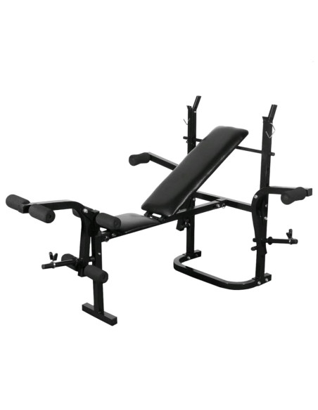 Panca Multifunzione con Bilanciere e Set di Manubri 120 kg