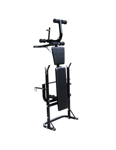 Panca Multifunzione con Bilanciere e Set di Manubri 120 kg