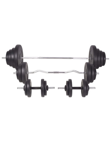 Panca Multifunzione con Bilanciere e Set di Manubri 120 kg
