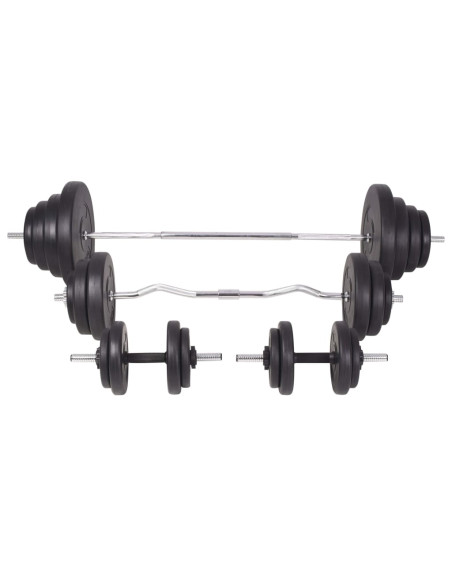 Panca Multifunzione con Bilanciere e Set di Manubri 120 kg