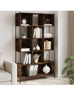 Libreria Rovere Fumo 102x28x172 cm in Legno Multistrato