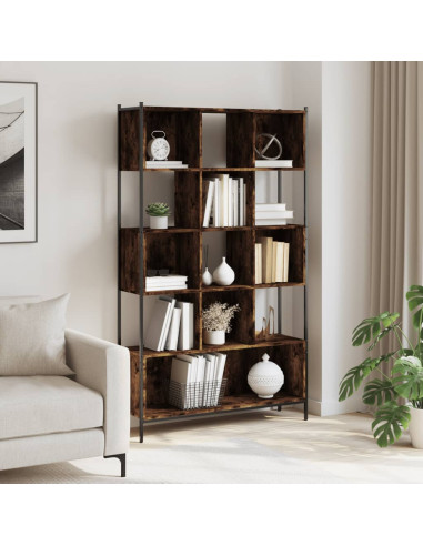 Libreria Rovere Fumo 102x28x172 cm in Legno Multistrato