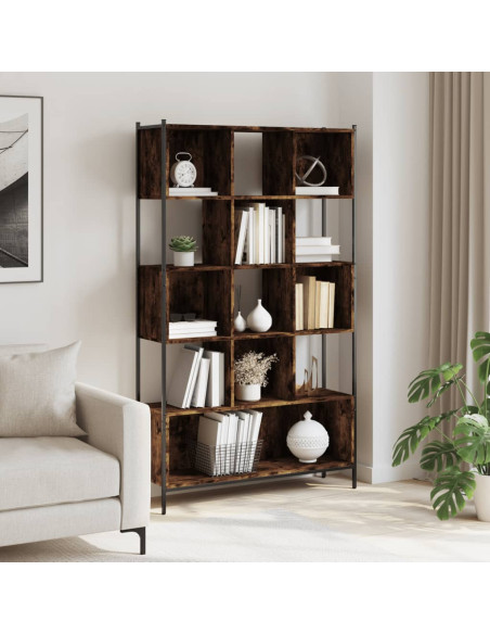 Libreria Rovere Fumo 102x28x172 cm in Legno Multistrato