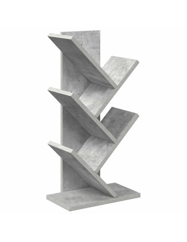 Libreria ad Albero 4 Ripiani 30 x 18 x 60 cm Grigio Cemento
