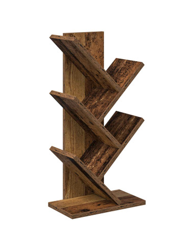 Libreria ad Albero 4 Ripiani 30 x 18 x 60 cm Legno antico