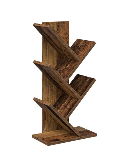 Libreria ad Albero 4 Ripiani 30 x 18 x 60 cm Legno antico