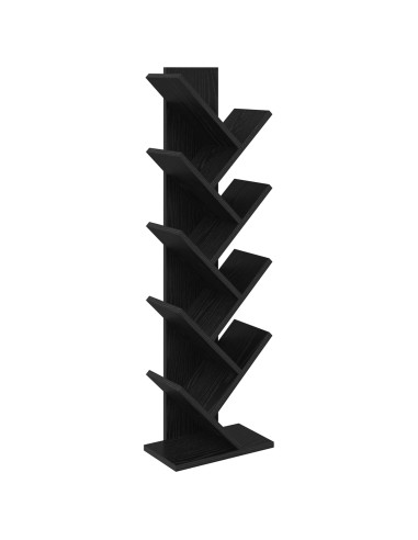 Libreria ad Albero 6 Ripiani 30 x 18 x 100 cm Rovere Nero