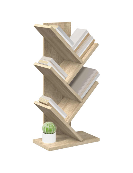 Libreria ad Albero 4 Ripiani 30 x 18 x 60 cm Rovere Sonoma