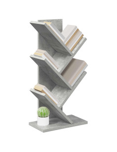 Libreria ad Albero 4 Ripiani 30 x 18 x 60 cm Grigio Cemento 2