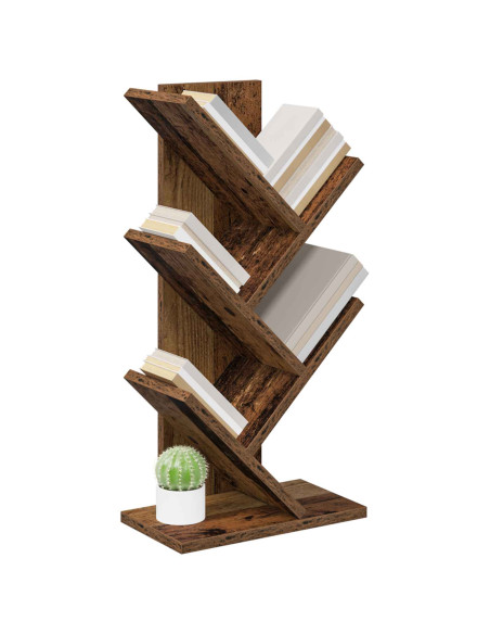 Libreria ad Albero 4 Ripiani 30 x 18 x 60 cm Legno antico