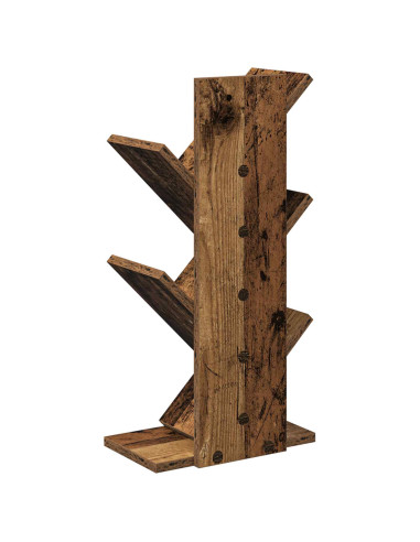 Libreria ad Albero 4 Ripiani 30 x 18 x 60 cm Legno antico