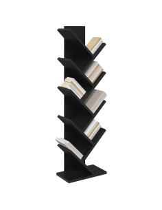 Libreria ad Albero 6 Ripiani 30 x 18 x 100 cm Rovere Nero 2