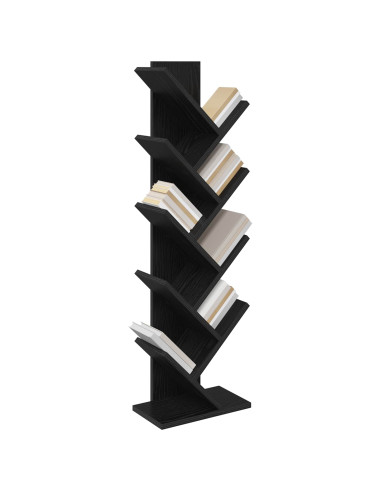 Libreria ad Albero 6 Ripiani 30 x 18 x 100 cm Rovere Nero