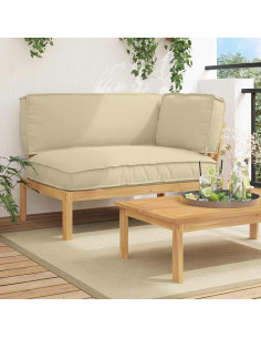 Set di divani Beige 133 x 92 x 69 cm Legno di Acacia Massello