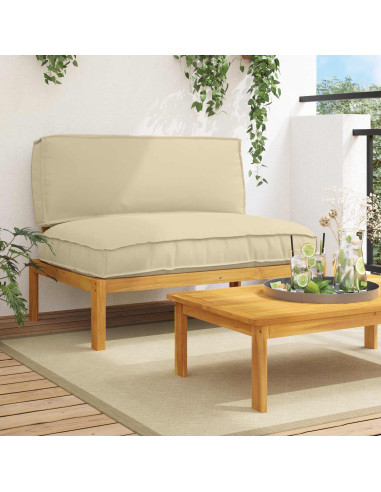 Set di divani Beige 120 x 92 x 69 cm Legno di Acacia Massello