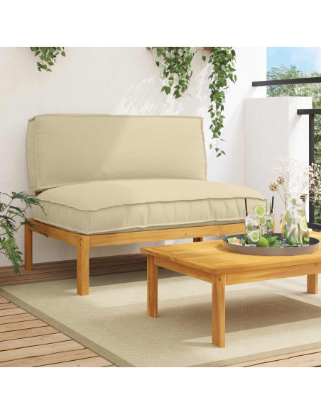 Set di divani Beige 120 x 92 x 69 cm Legno di Acacia Massello