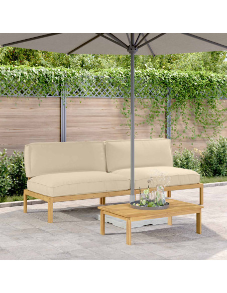 Set di divani Beige 240 x 92 x 69 cm Legno di Acacia Massello