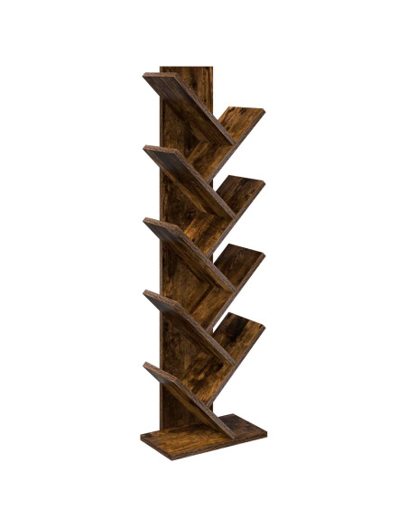 Libreria ad Albero 6 Ripiani 30 x 18 x 100 cm Rovere Fumo