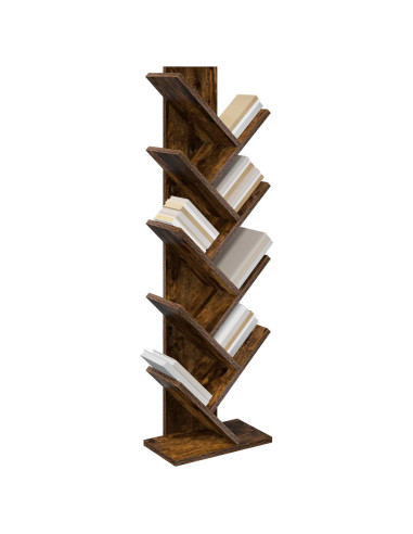 Libreria ad Albero 6 Ripiani 30 x 18 x 100 cm Rovere Fumo
