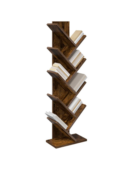 Libreria ad Albero 6 Ripiani 30 x 18 x 100 cm Rovere Fumo