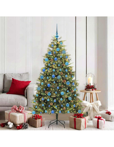 Albero di Natale artificiale pieghevole con coni Verde 180 cm